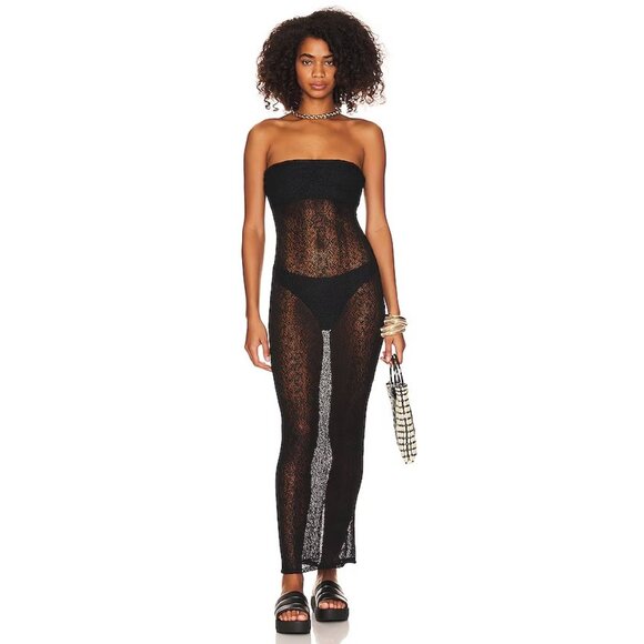 Bananhot Dresses & Skirts - Bananhot Net Dress in Black Beach Cover Up